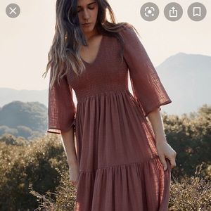 Christy Dawn Basil dress -clay gauze